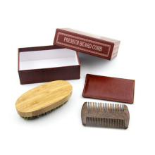 Cepillo y peine de la barba de la cerda del verraco de madera de la etiqueta privada de Amazon